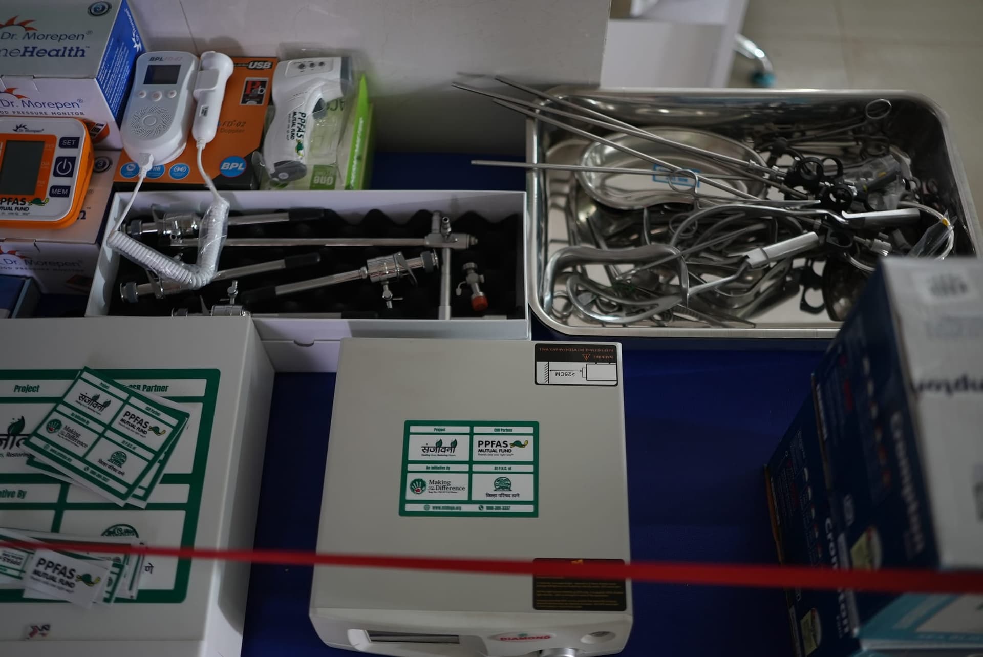 A healthcare worker attending to a patient