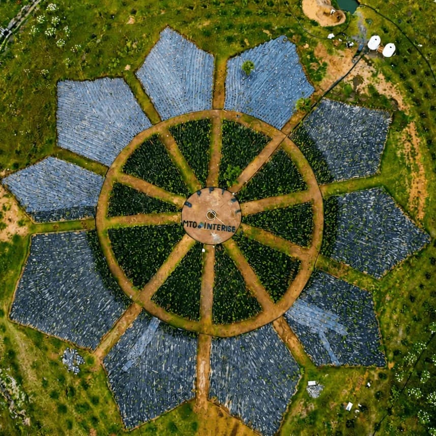 A dense, thriving Miyawaki forest canopy