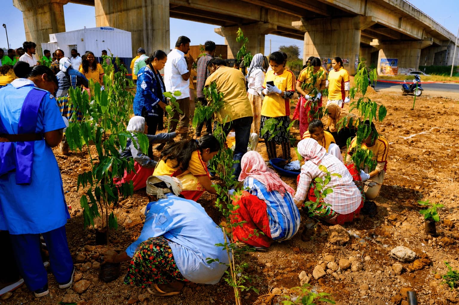 The Miyawaki method being applied on the ground